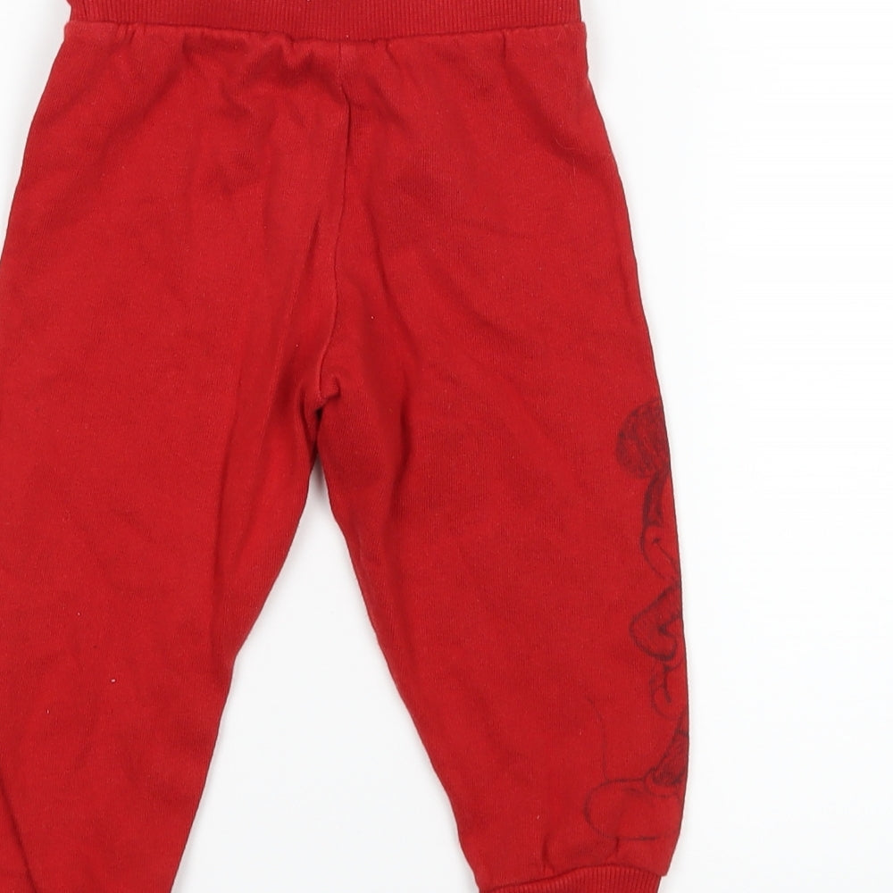 F&F Boys Red   Jogger Trousers Size 12-18 Months  - Disney Mickey Mouse