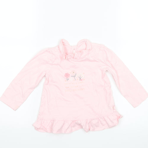 George Girls Pink   Basic T-Shirt Size 9-12 Months  - slogan