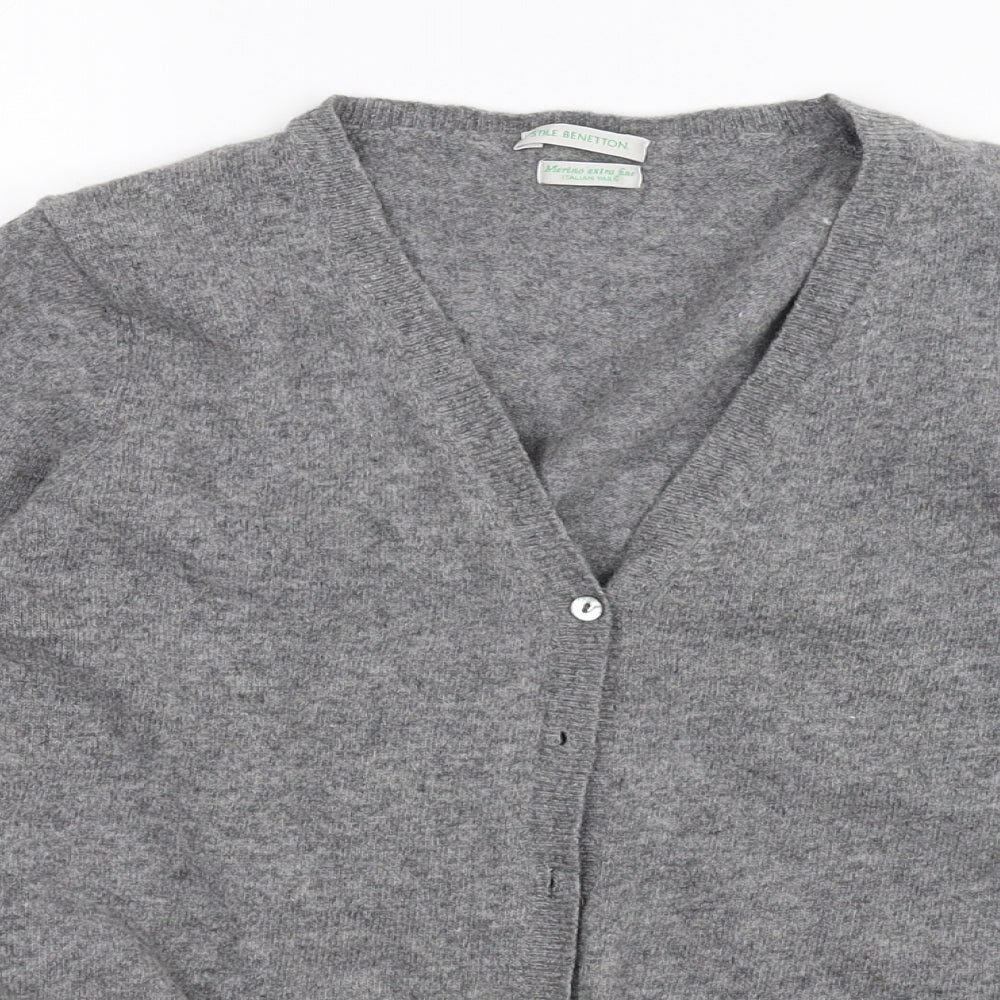 Stile Benetton Womens Grey   Cardigan Jumper Size S
