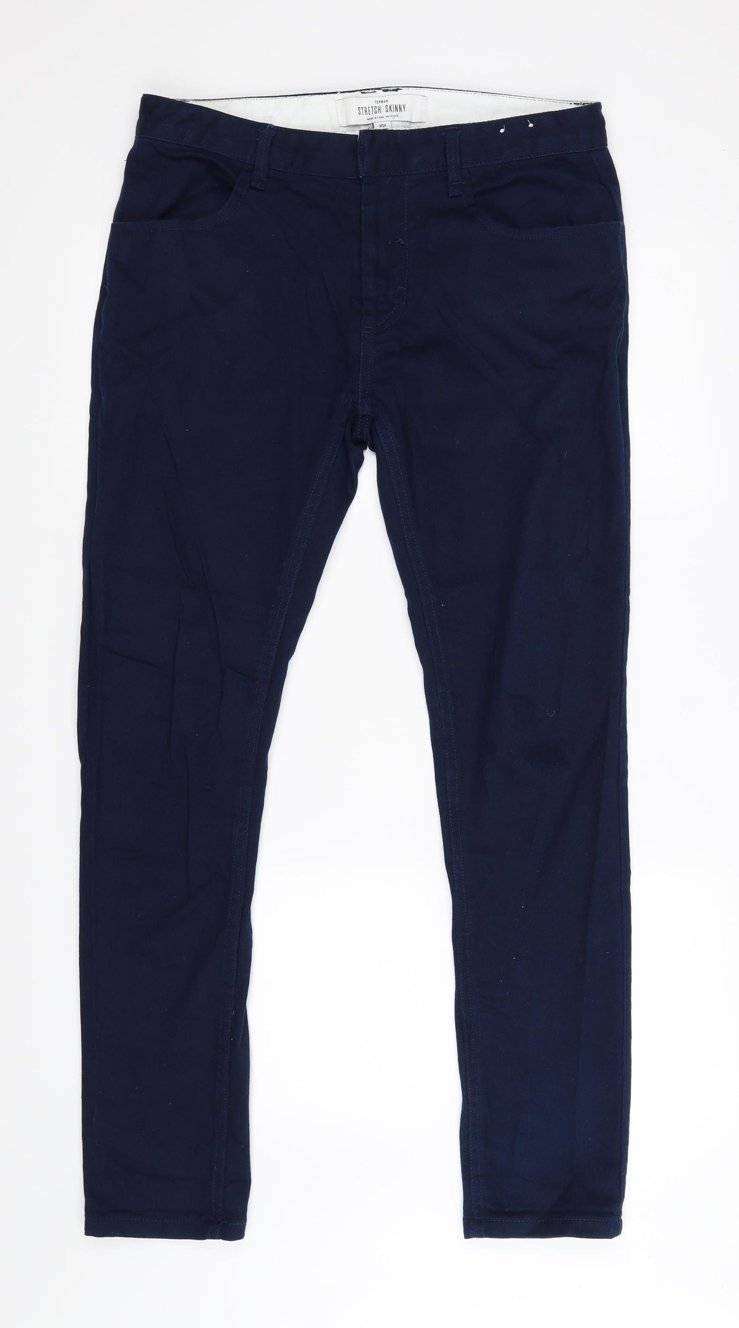 Topman Mens Blue   Skinny Jeans Size 34 L30 in
