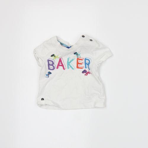 Baker Boys White   Basic T-Shirt Size 3-6 Months