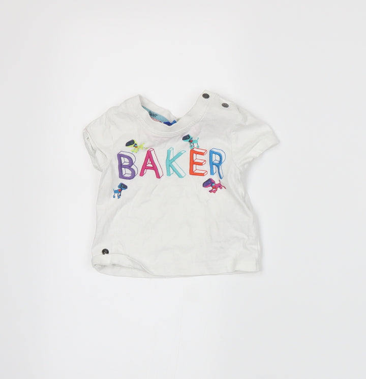 Baker Boys White   Basic T-Shirt Size 3-6 Months
