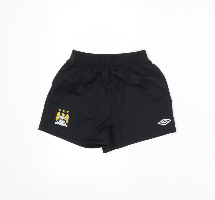 Umbro Boys Black Sweat Shorts Size 6-7 Years - Manchester City Football Club