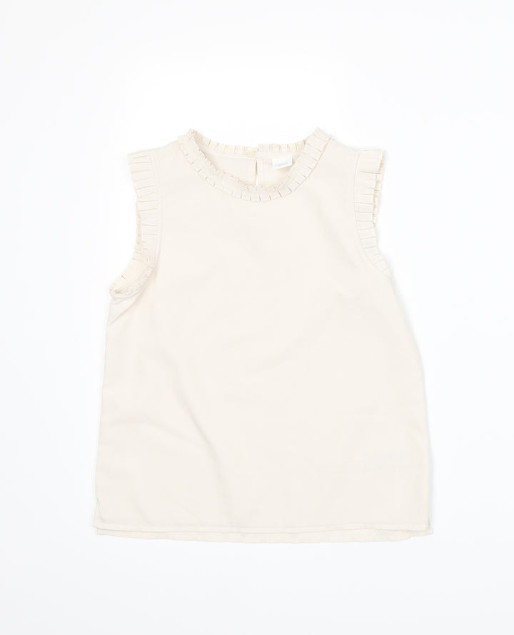 NEXT Girls Beige Basic Blouse Size 9 Years