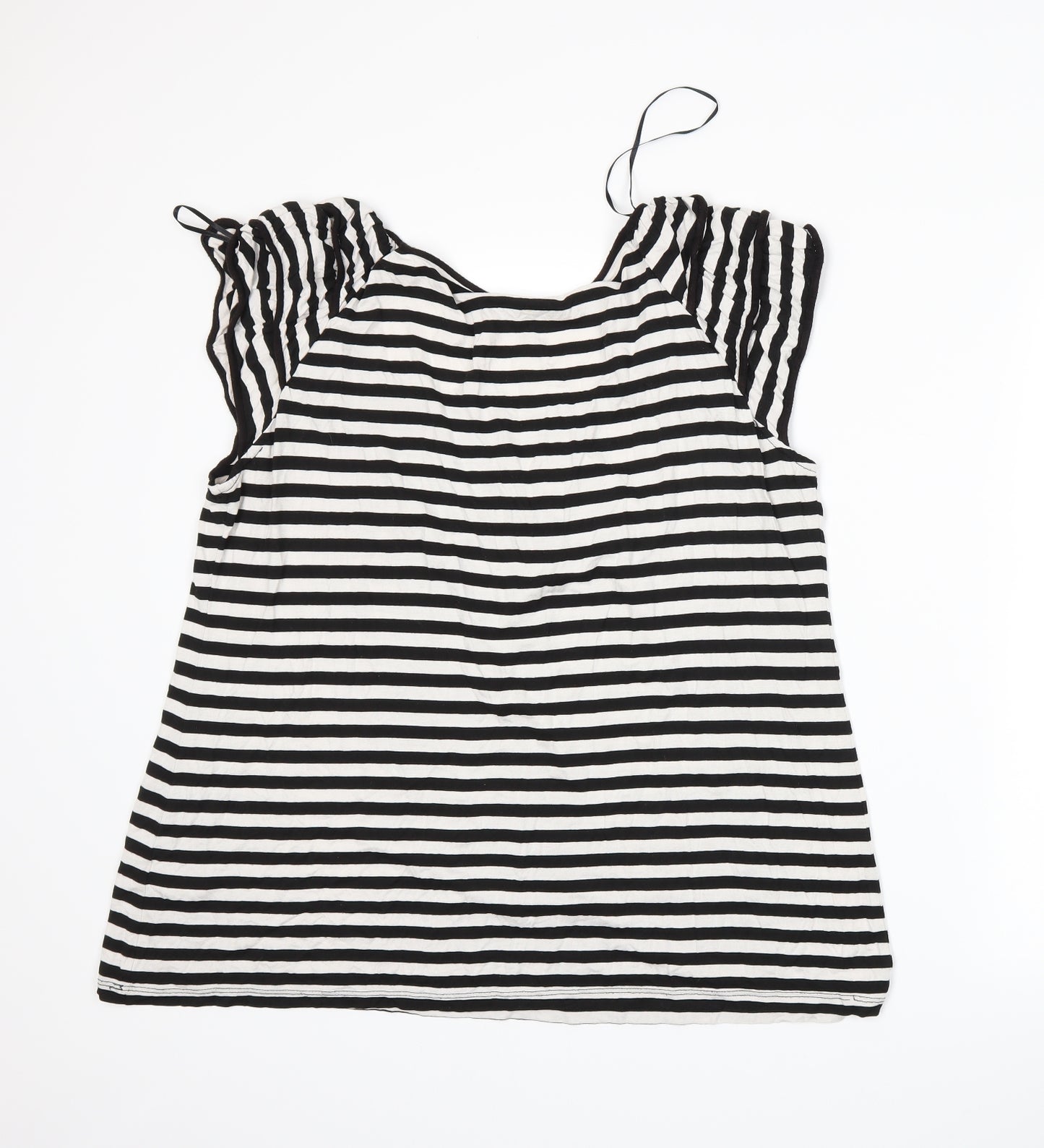 George Womens Black Striped  Basic T-Shirt Size 20