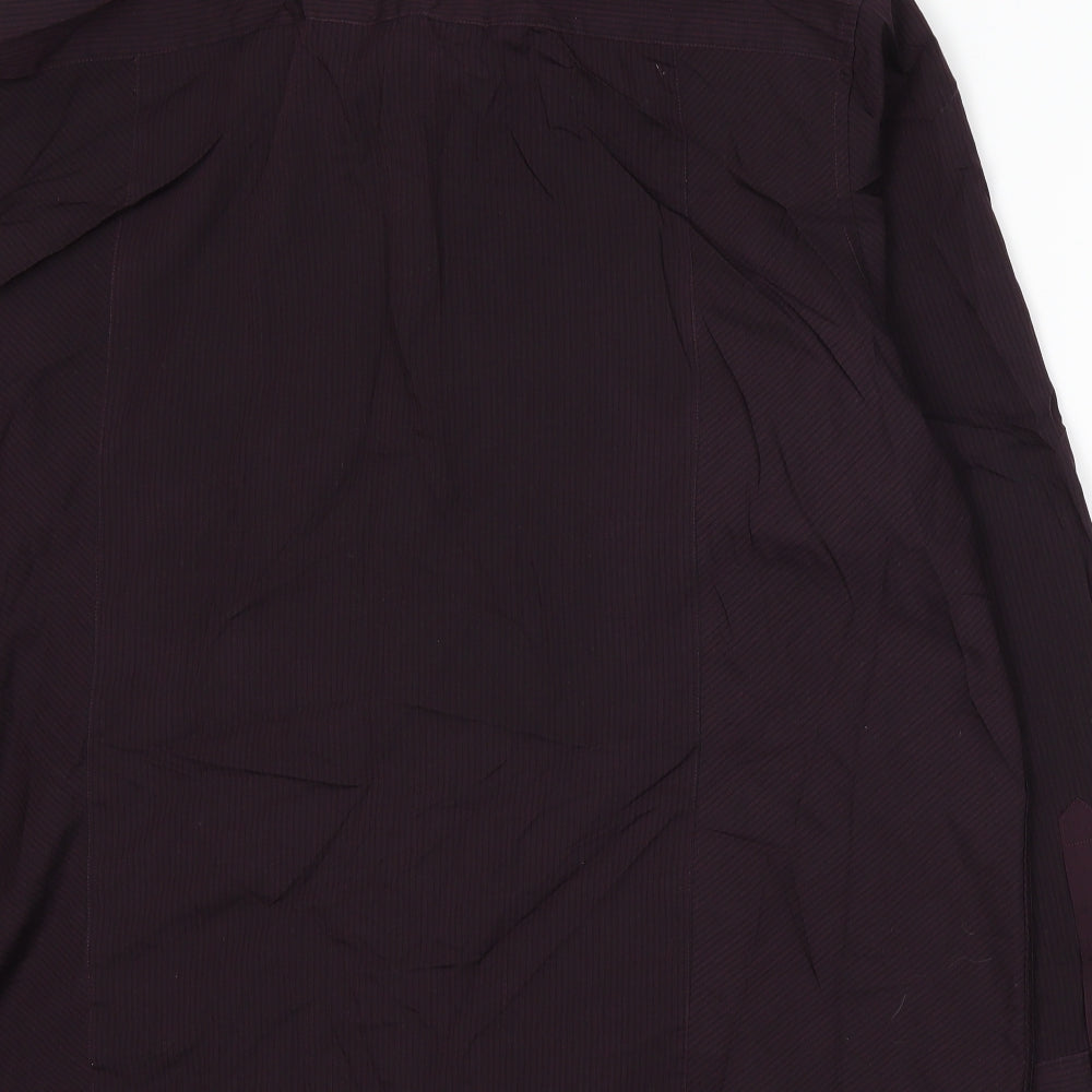 Thomas Nash Mens Purple Striped   Dress Shirt Size 3XL