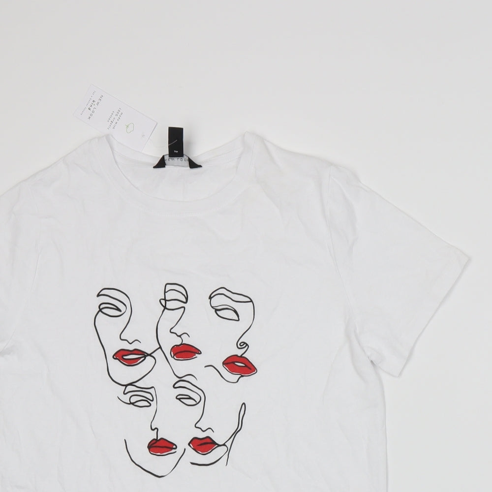 New Look Womens White   Basic T-Shirt Size 10