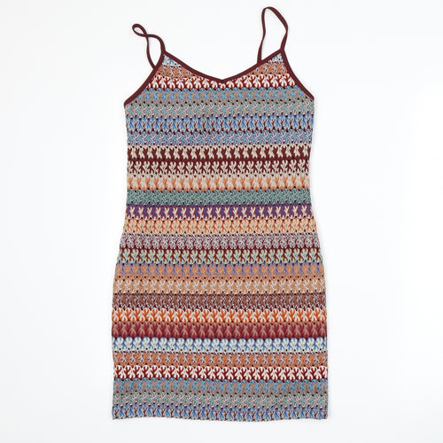 Topshop Womens Multicoloured Fair Isle  Bodycon  Size 6
