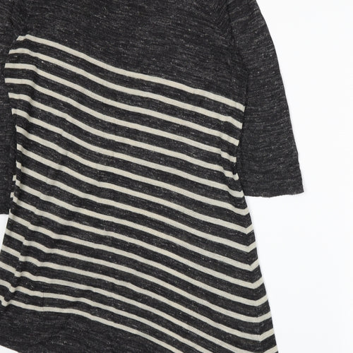 Marks and Spencer Womens Grey Striped Knit Pullover Jumper Size 14