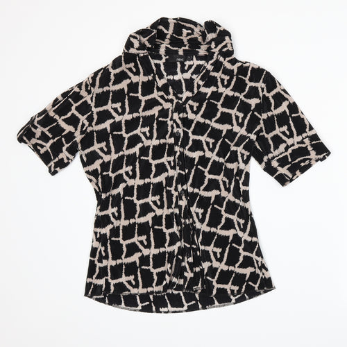NEXT Womens Black Geometric  Basic Blouse Size 12