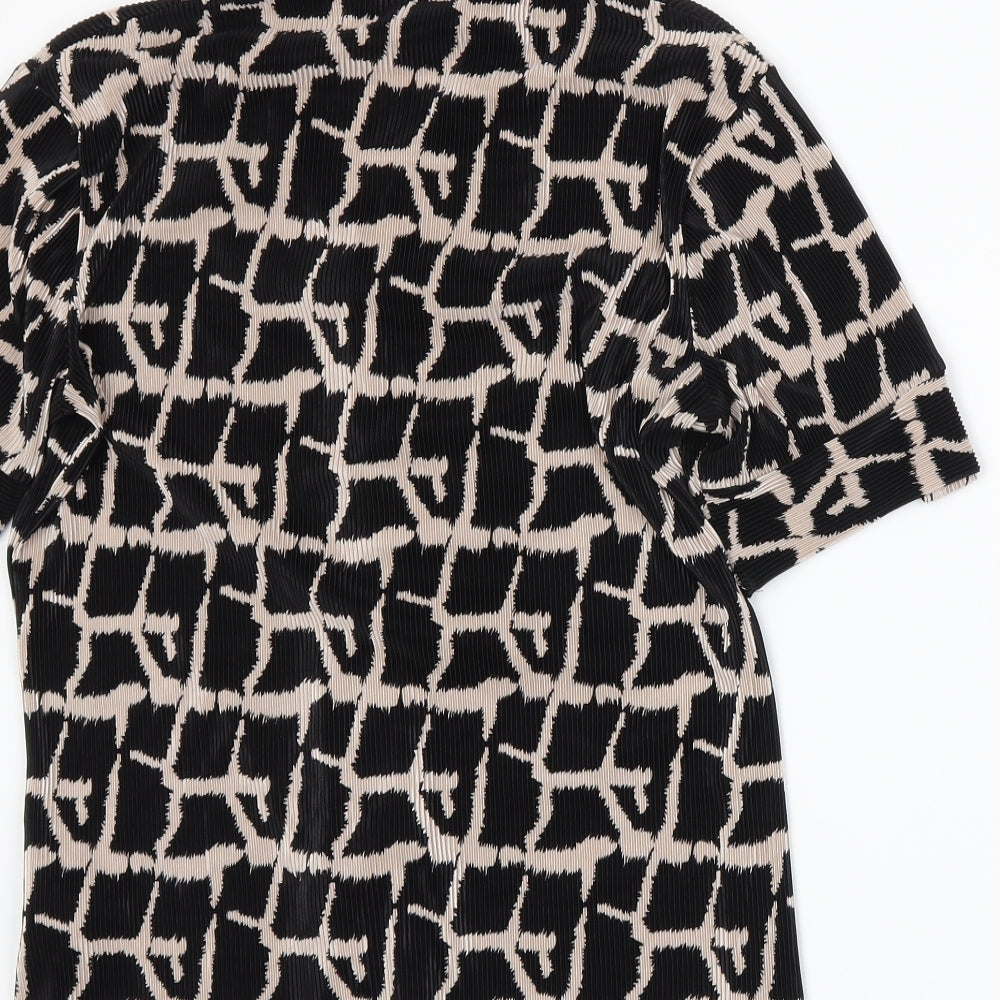 NEXT Womens Black Geometric  Basic Blouse Size 12