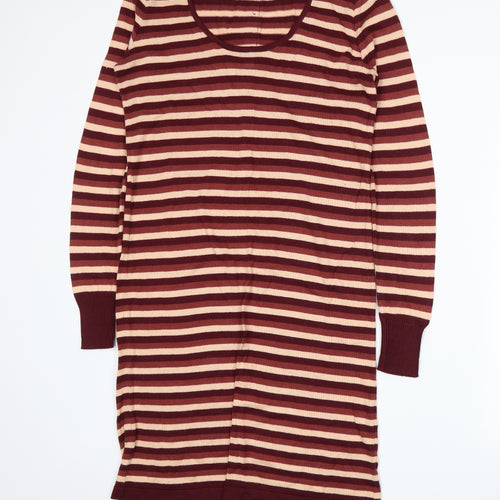Redoute Womens Red Striped Knit A-Line  Size 8