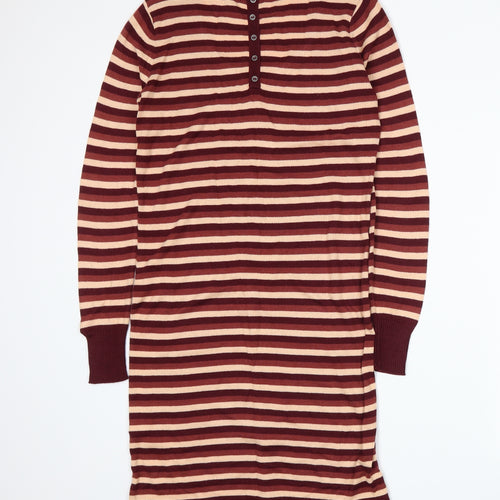 Redoute Womens Red Striped Knit A-Line  Size 8
