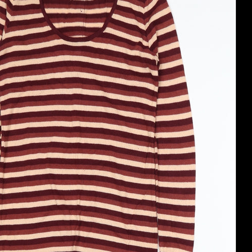 Redoute Womens Red Striped Knit A-Line  Size 8