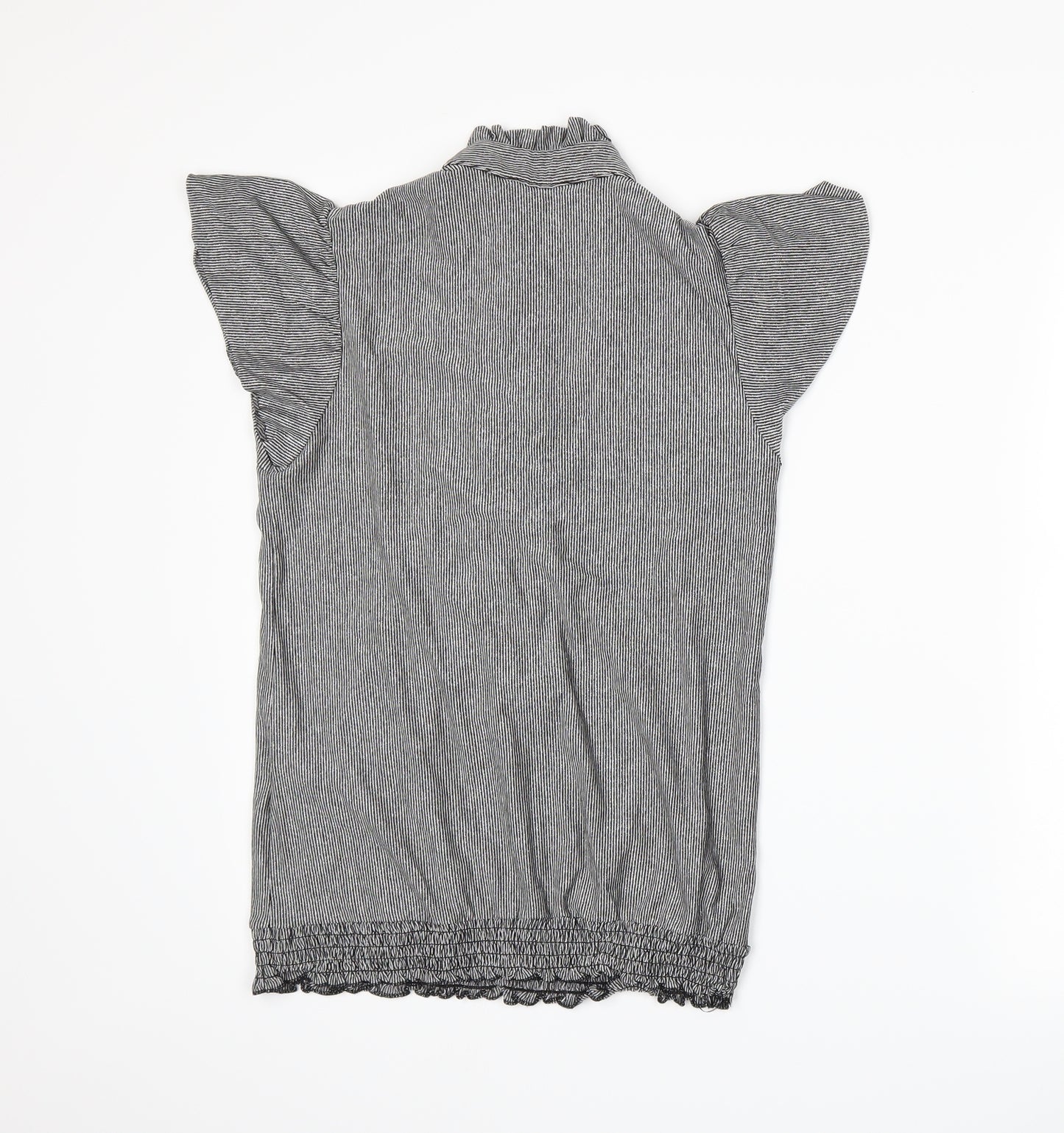 New Look Womens Grey Striped  Basic Blouse Size 12
