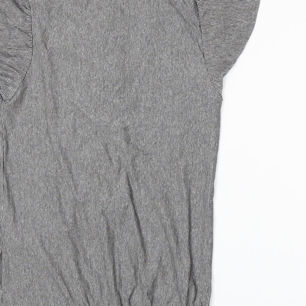 New Look Womens Grey Striped  Basic Blouse Size 12