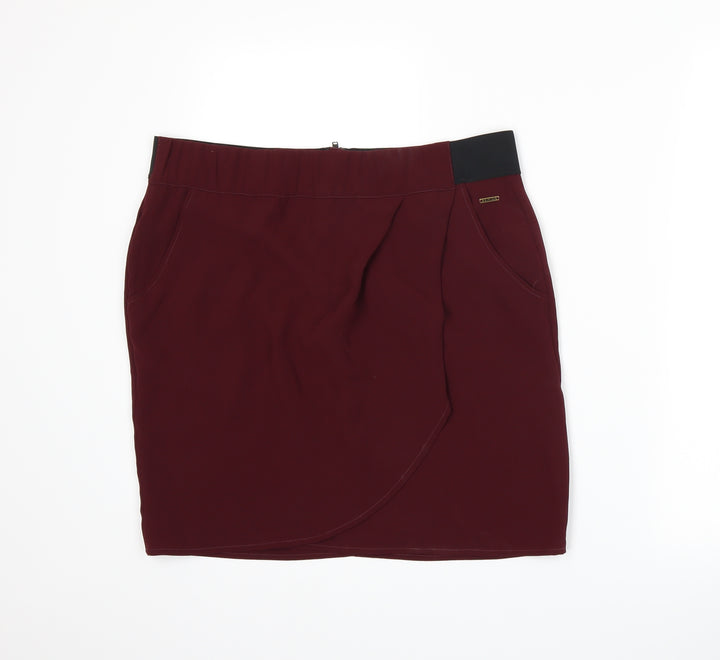 IKKS Womens Red A-Line Skirt Size 14