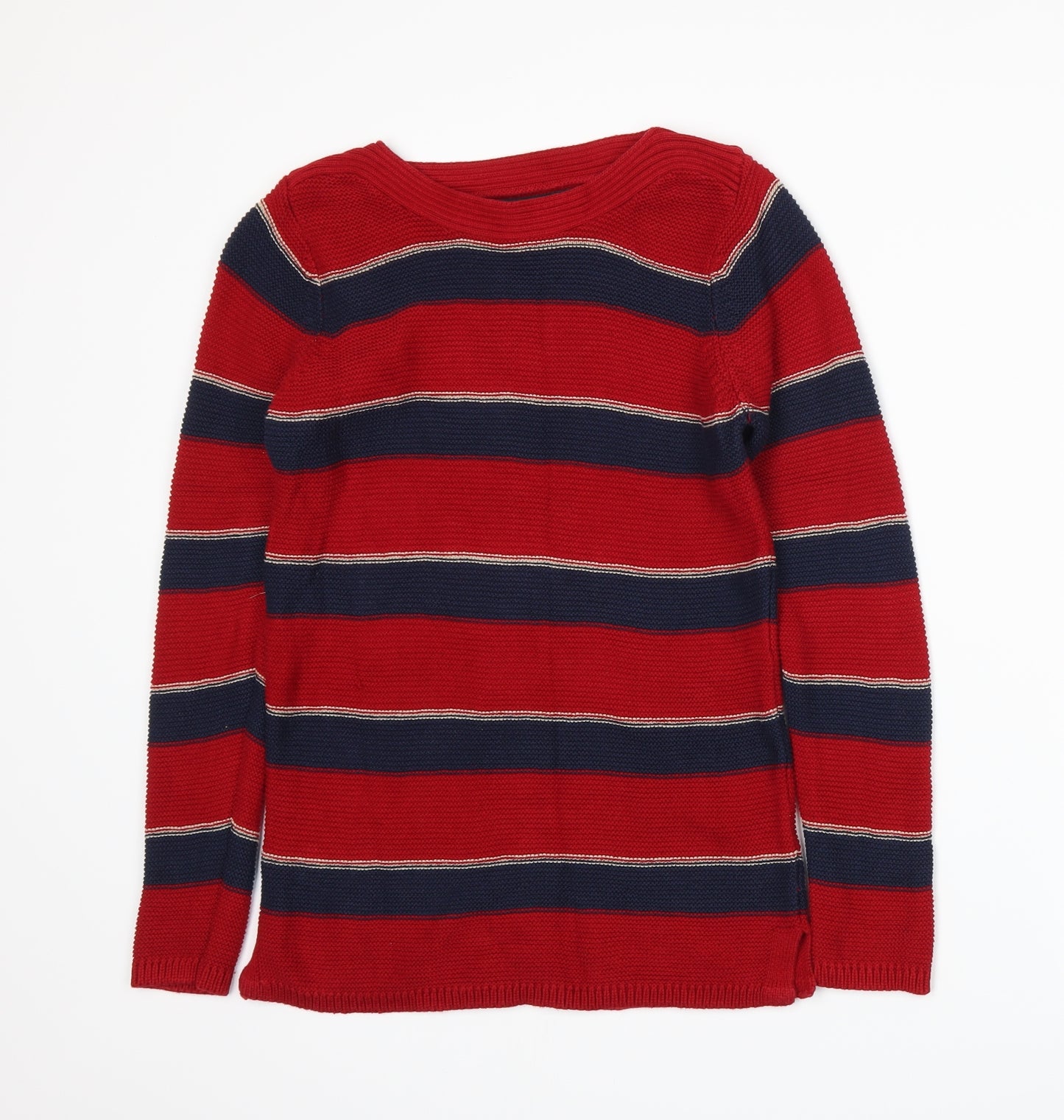 EWM Womens Red Striped  Pullover Jumper Size S