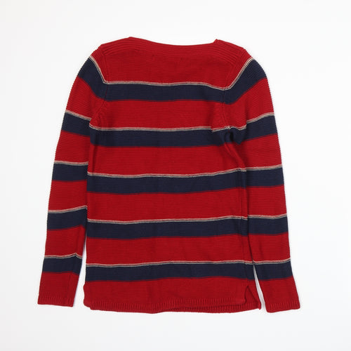 EWM Womens Red Striped  Pullover Jumper Size S