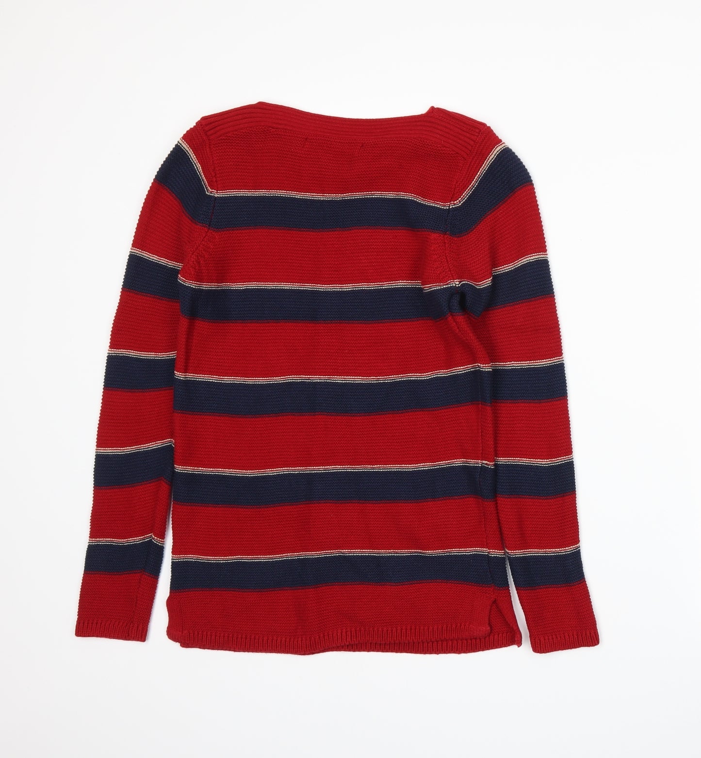 EWM Womens Red Striped  Pullover Jumper Size S