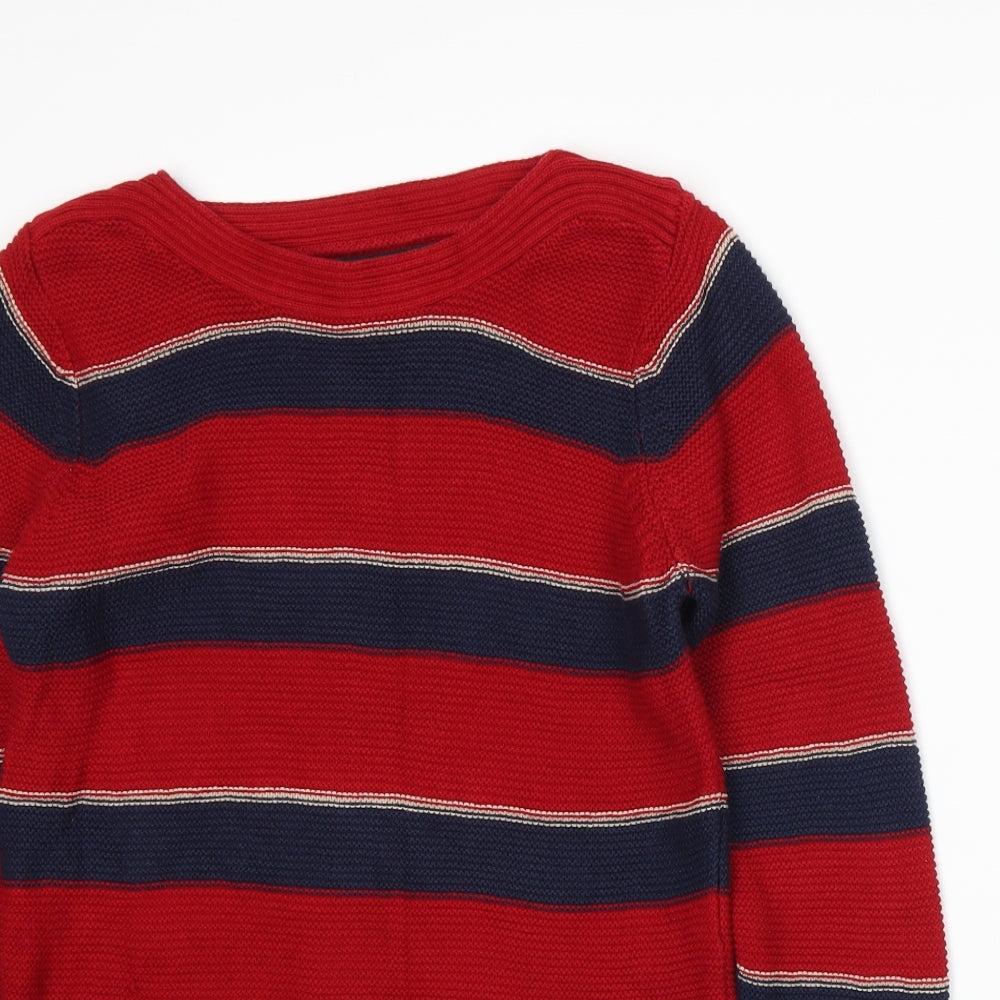 EWM Womens Red Striped  Pullover Jumper Size S