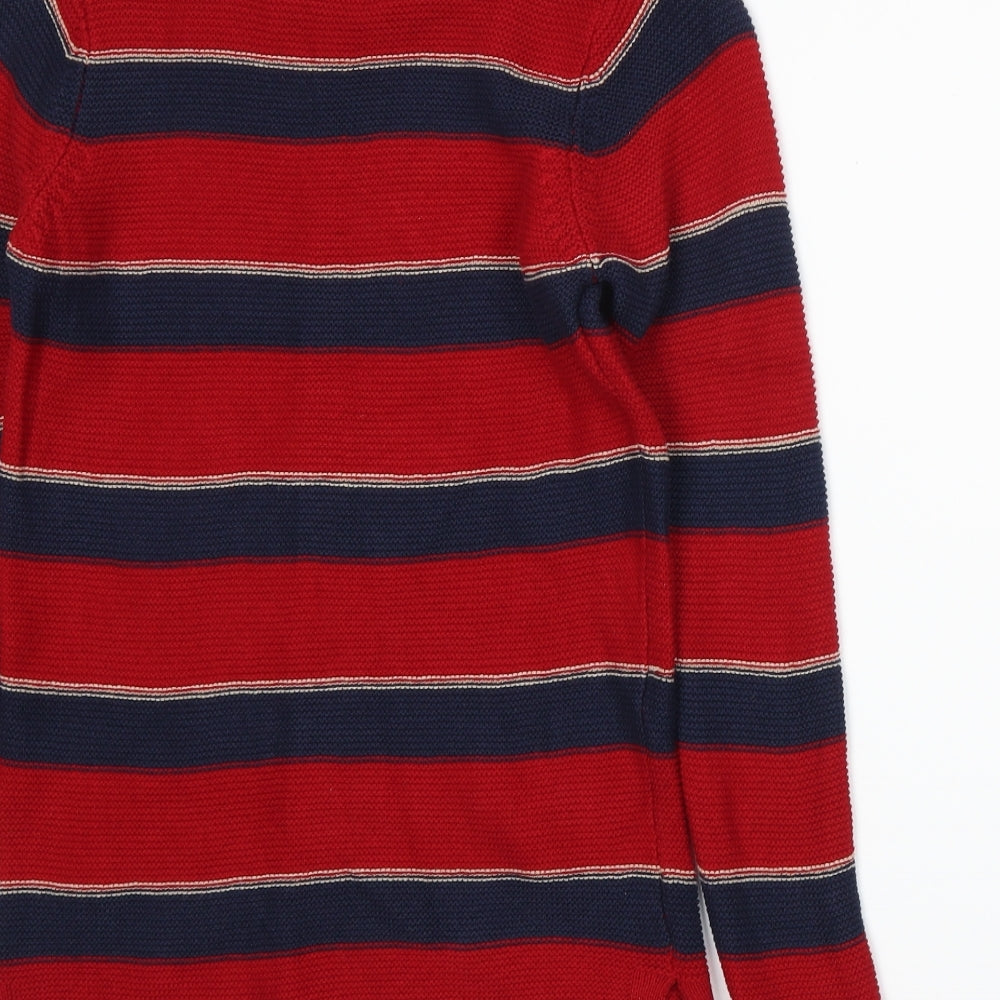 EWM Womens Red Striped  Pullover Jumper Size S