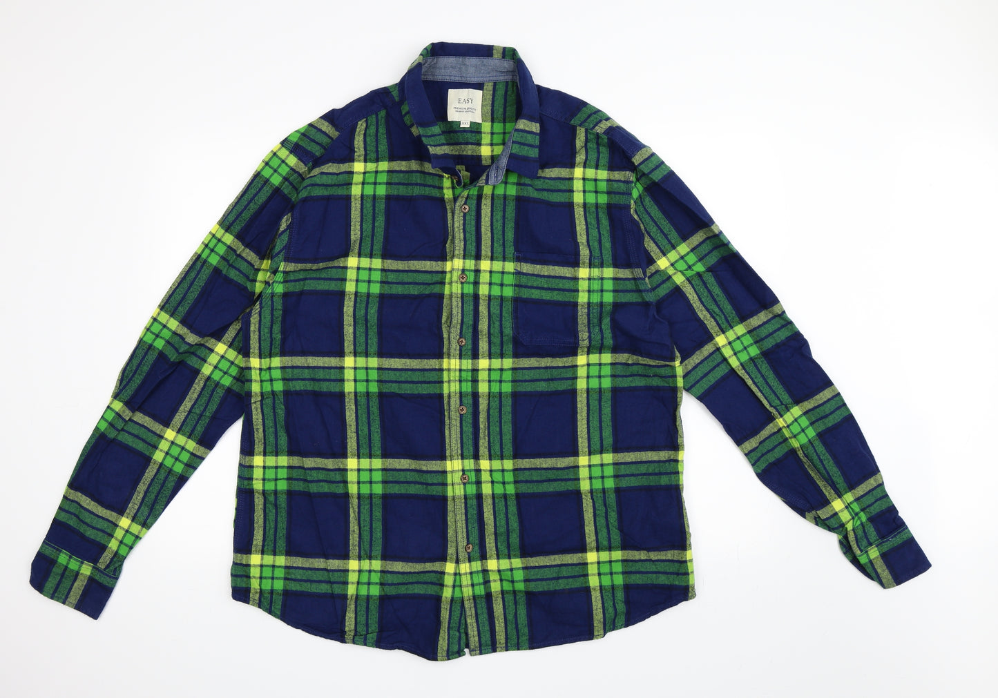 Matalan Mens Green Check   Button-Up Size 2XL