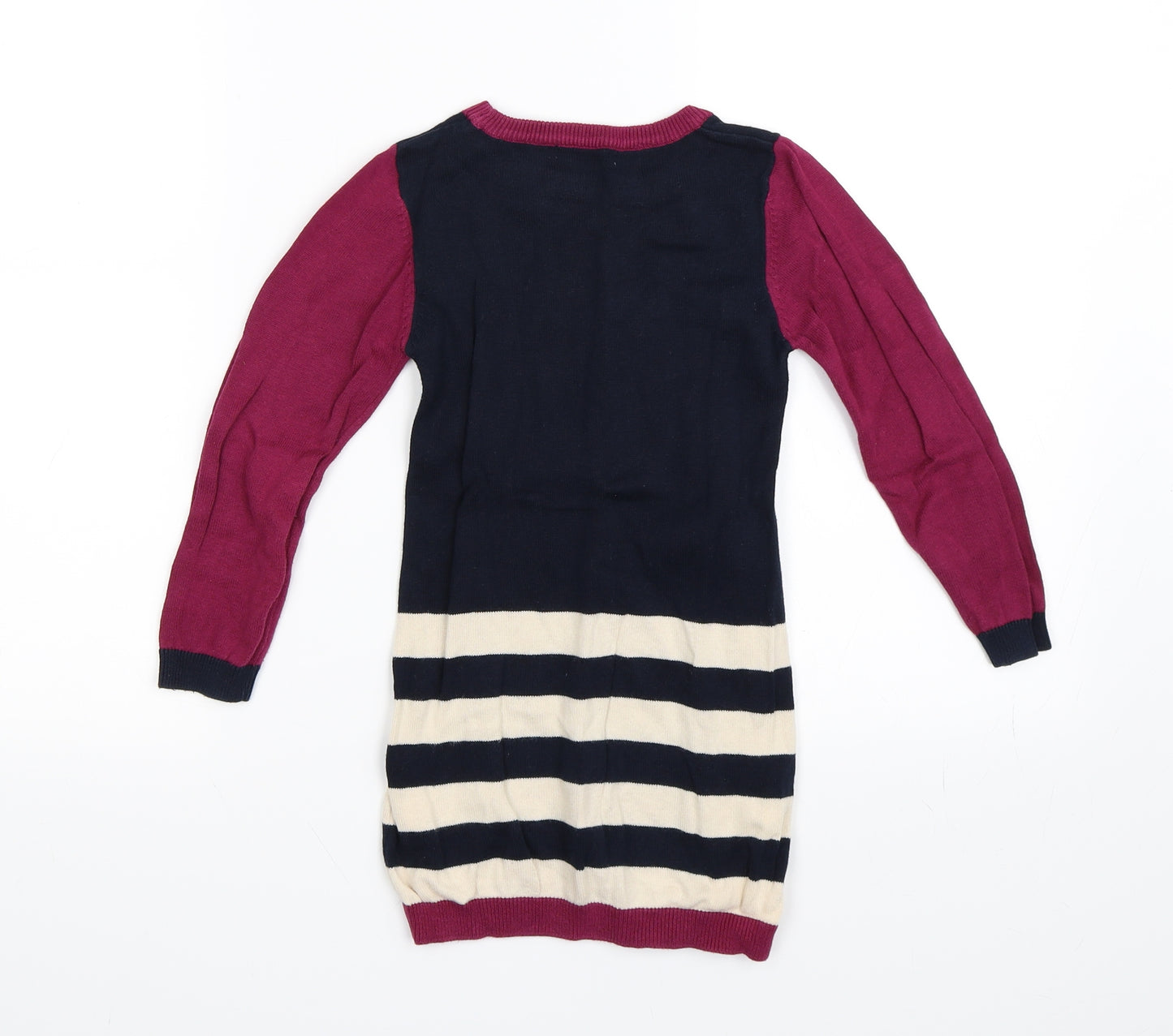 Ladybird Girls Purple Striped  Jumper Dress  Size 3-4 Years