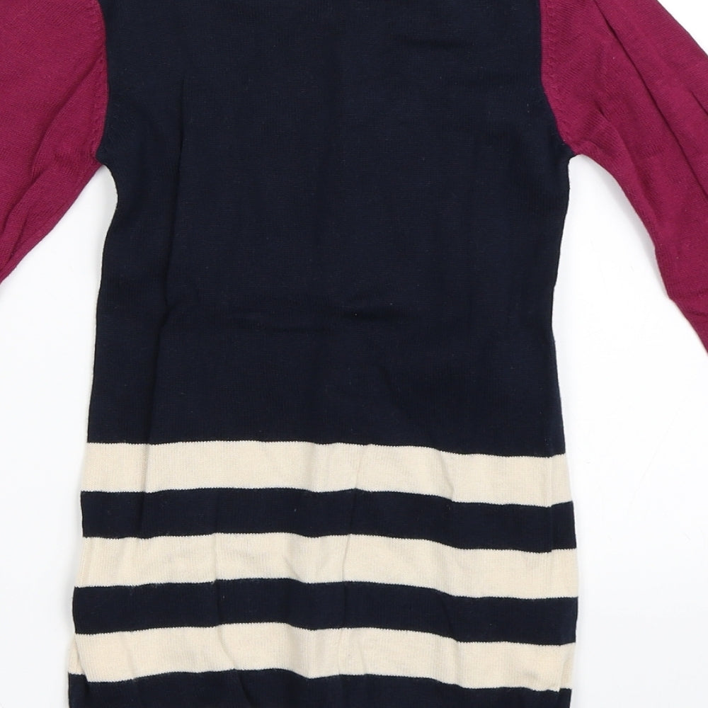 Ladybird Girls Purple Striped  Jumper Dress  Size 3-4 Years
