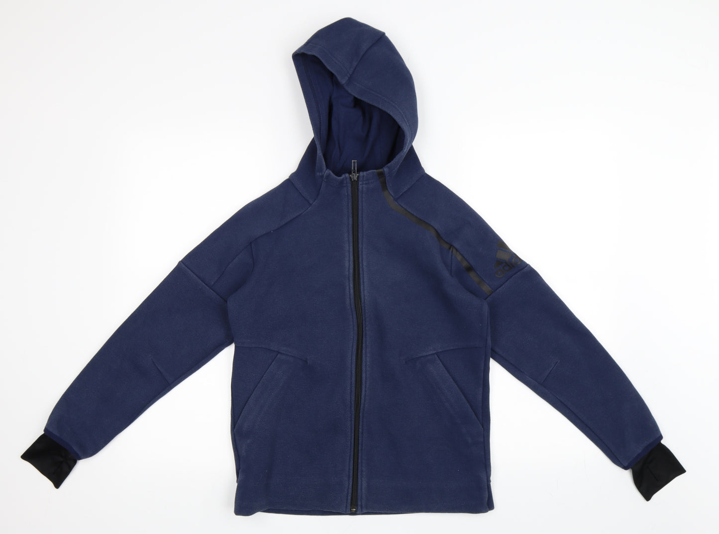 adidas Boys Blue   Full Zip Hoodie Size 11-12 Years
