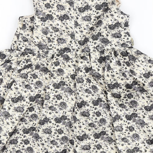Ladybird Girls Gold Floral  Skater Dress  Size 3-4 Years
