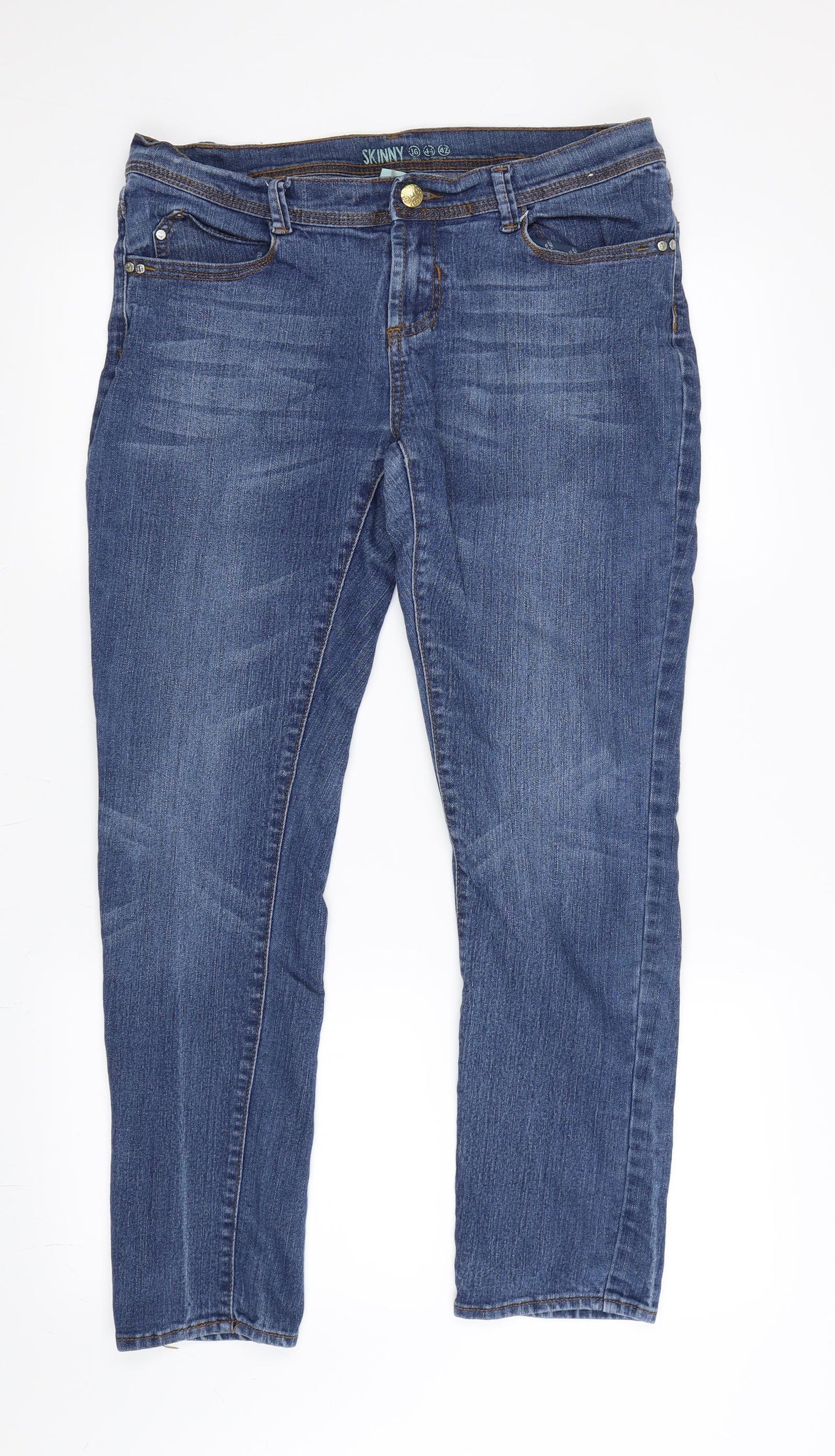 Primark Womens Blue   Skinny Jeans Size 16 L28 in