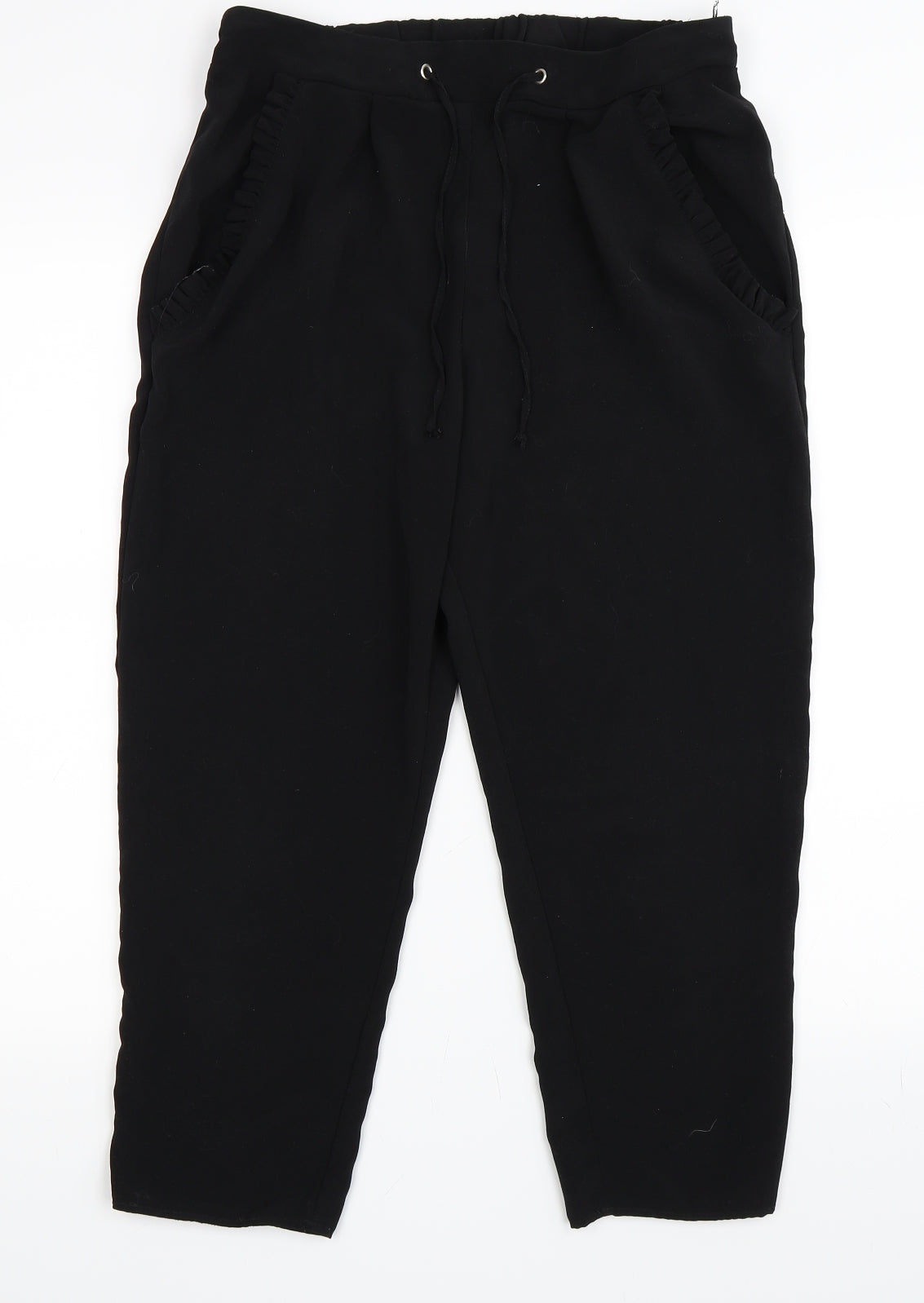 F&F Womens Black   Cropped Trousers Size 12 L21 in