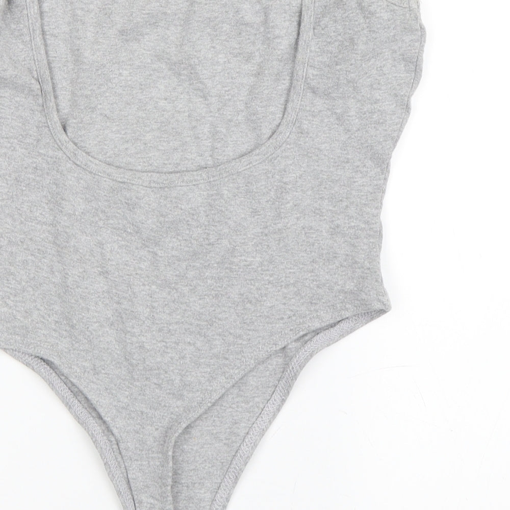 Missguided Womens Grey   Basic Tank Size 10  - Low back Bodysuit