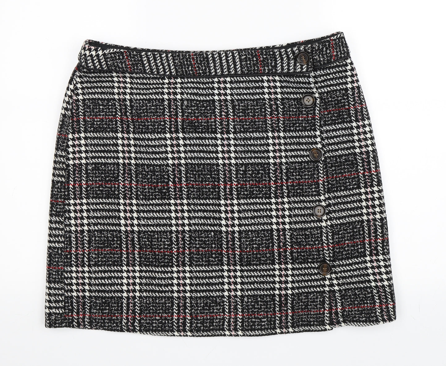 Papaya Womens Black Check  A-Line Skirt Size 16