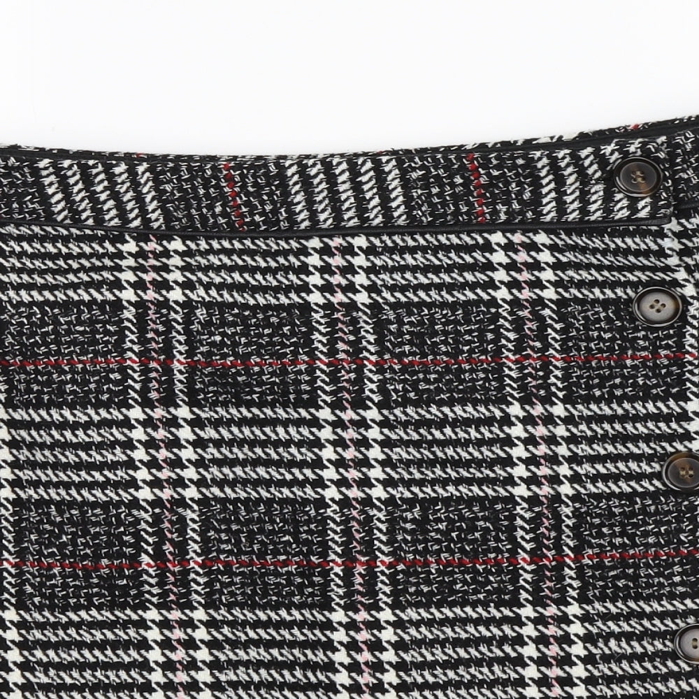 Papaya Womens Black Check  A-Line Skirt Size 16