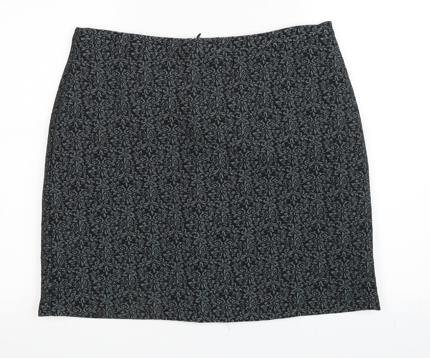 Papaya Womens Green Paisley  A-Line Skirt Size 16