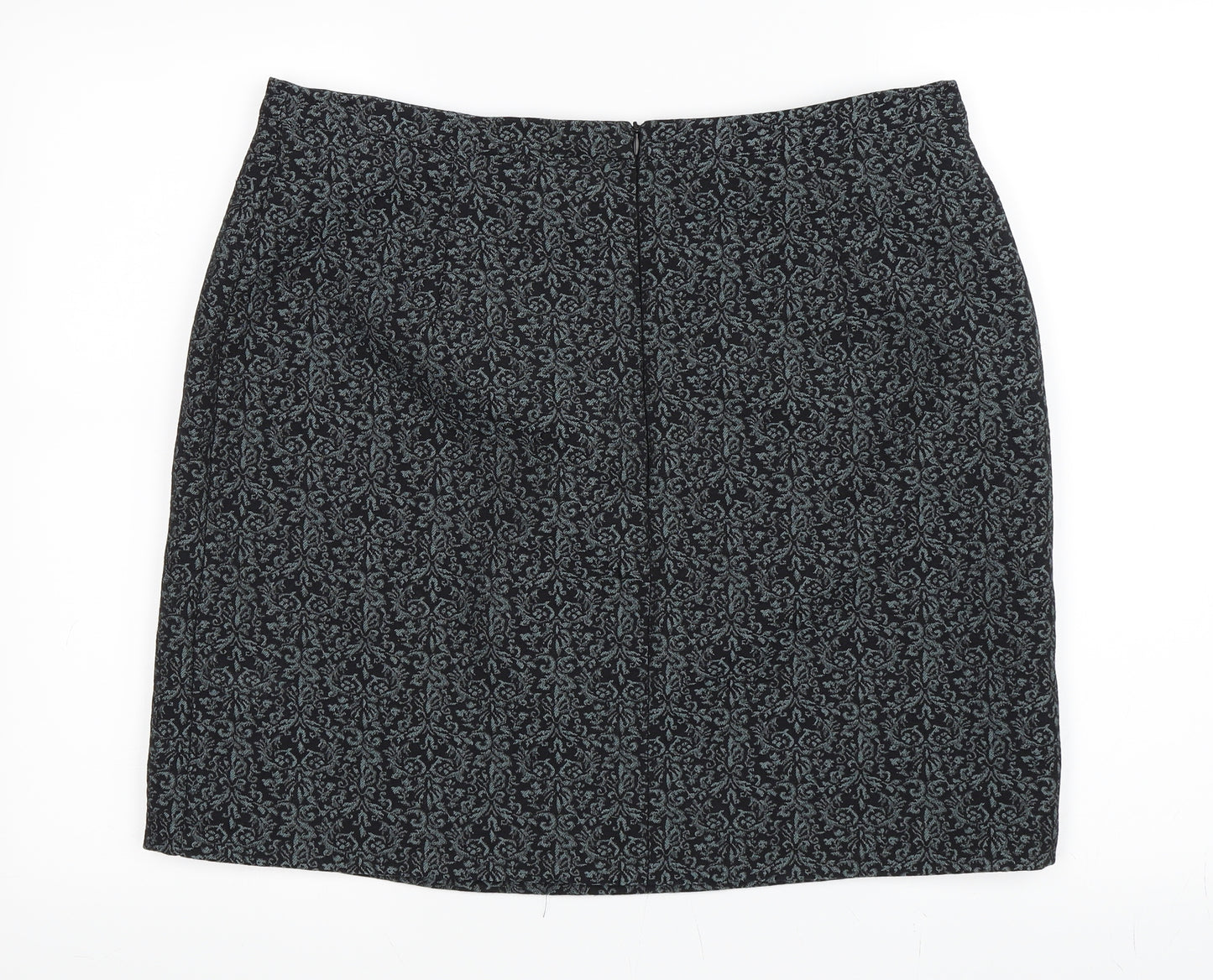 Papaya Womens Green Paisley  A-Line Skirt Size 16