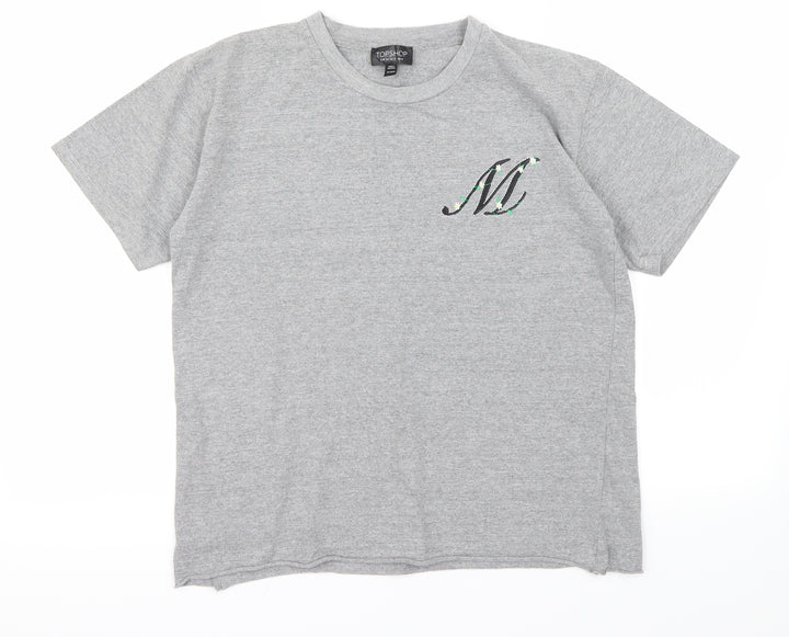 Topshop Womens Grey Basic T-Shirt Size 8