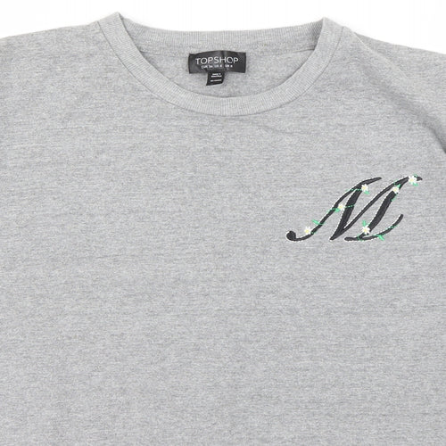 Topshop Womens Grey   Basic T-Shirt Size 8