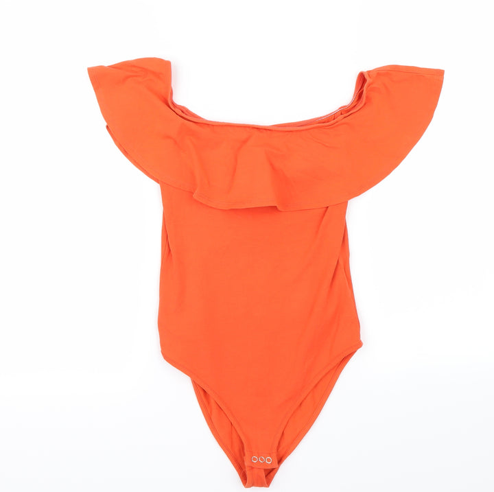 Topshop Womens Orange Bodysuit One-Piece Size 8