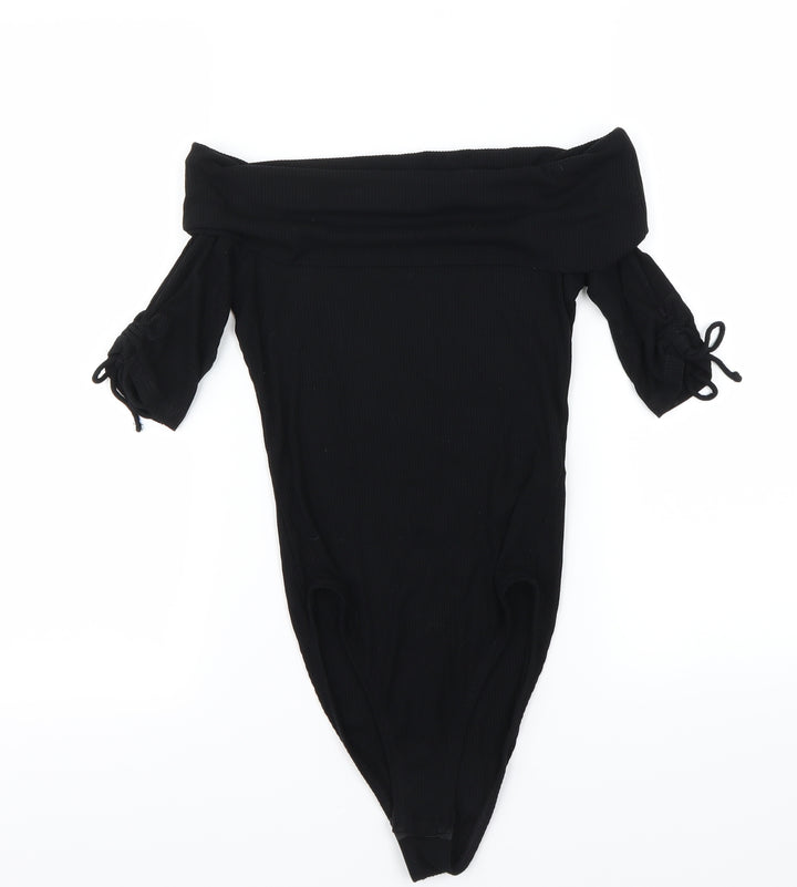 Topshop Womens Black Bodysuit One-Piece Size 8