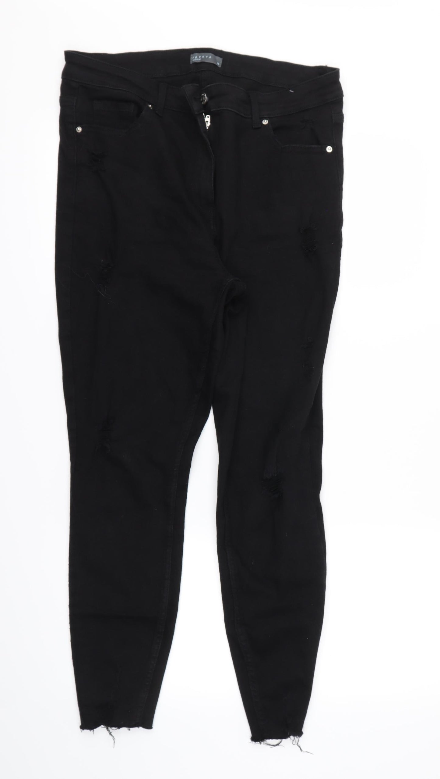 Papaya Womens Black   Skinny Jeans Size 16 L28 in
