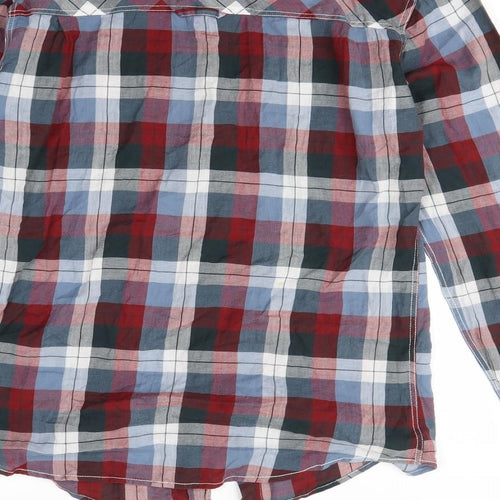 Crafted Mens Red Plaid   Button-Up Size M
