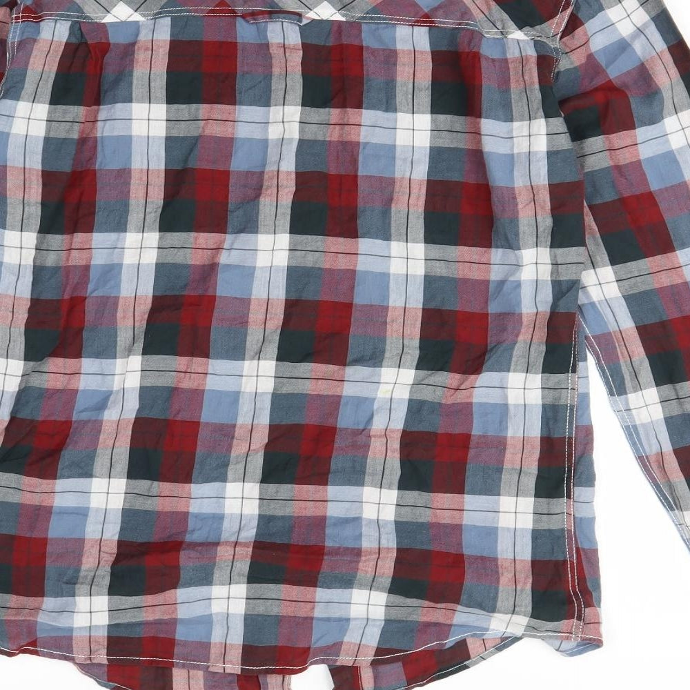 Crafted Mens Red Plaid   Button-Up Size M