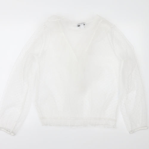 Primark Womens White Polka Dot  Basic Blouse Size 12