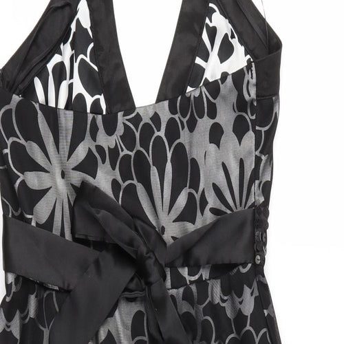 Bay Womens Black Floral Mesh Fit & Flare  Size 10