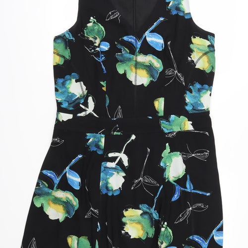 NEXT Womens Black Floral  Fit & Flare  Size 16