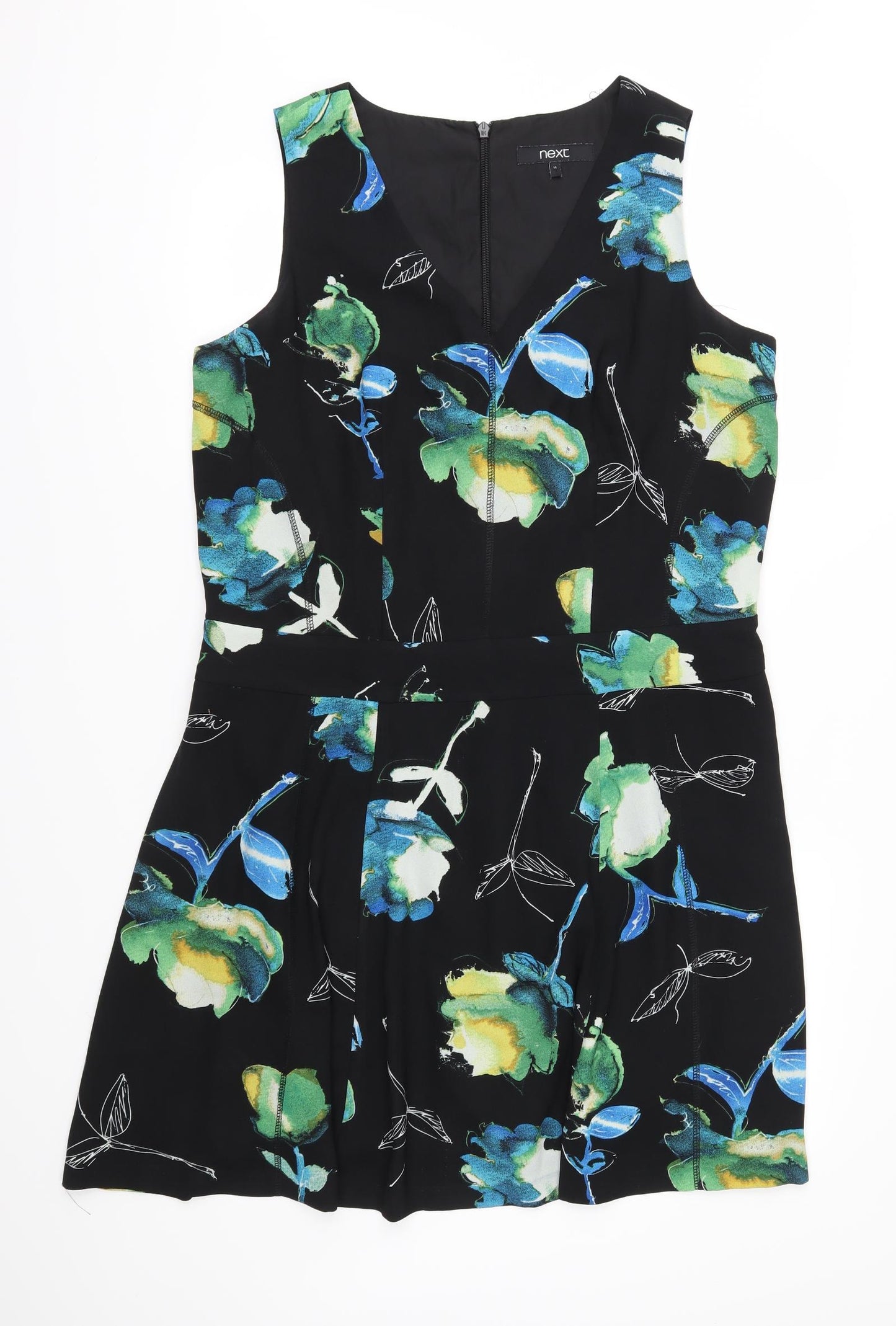 NEXT Womens Black Floral  Fit & Flare  Size 16