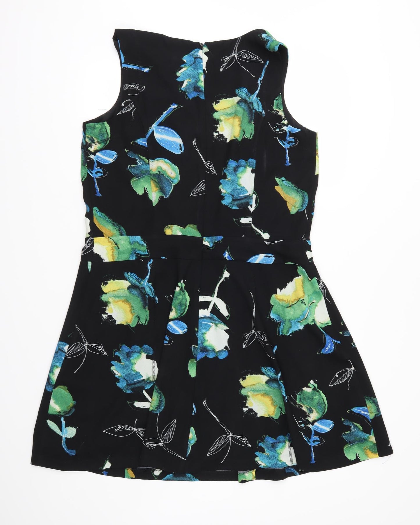 NEXT Womens Black Floral  Fit & Flare  Size 16